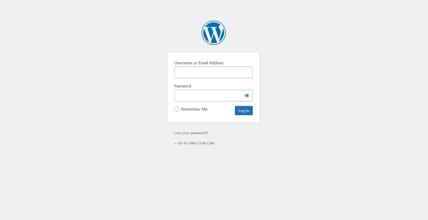 wordpress login page