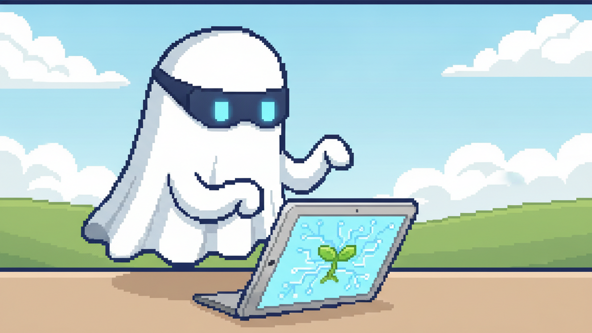 Brand mascot: The mascot is the central focus of every header image and must adhere to strict design rules: Body: A simple, flowing white ghost sheet with visible ripples at the bottom. Face: Two vibr