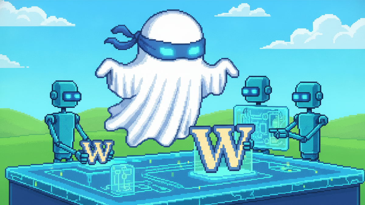 Brand mascot: The mascot is the central focus of every header image and must adhere to strict design rules: Body: A simple, flowing white ghost sheet with visible ripples at the bottom. Face: Two vibr