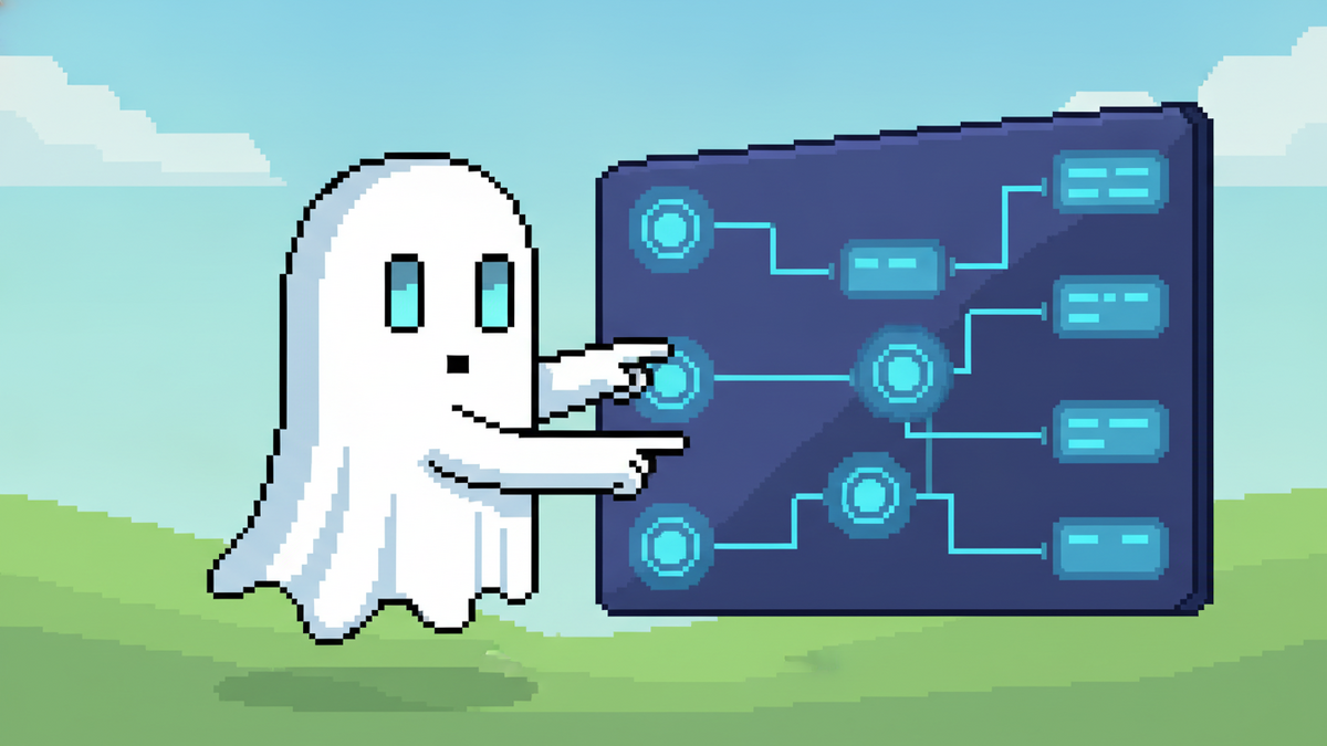 Brand mascot: The mascot is the central focus of every header image and must adhere to strict design rules: Body: A simple, flowing white ghost sheet with visible ripples at the bottom. Face: Two vibr