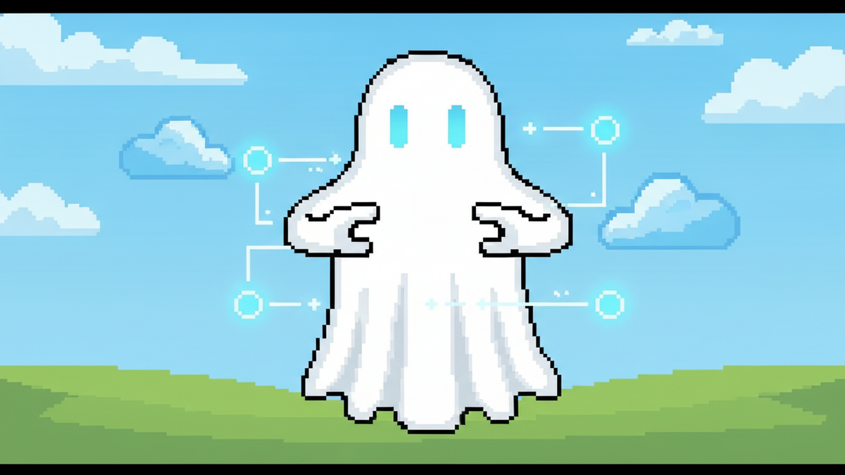 Brand mascot: The mascot is the central focus of every header image and must adhere to strict design rules: Body: A simple, flowing white ghost sheet with visible ripples at the bottom. Face: Two vibr
