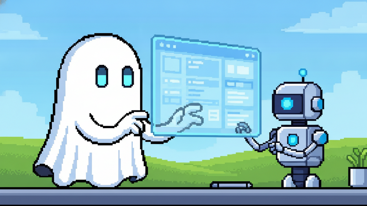 Brand mascot: The mascot is the central focus of every header image and must adhere to strict design rules: Body: A simple, flowing white ghost sheet with visible ripples at the bottom. Face: Two vibr