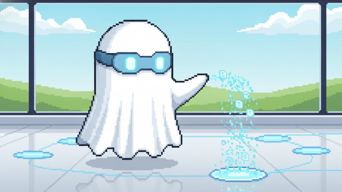 Brand mascot: The mascot is the central focus of every header image and must adhere to strict design rules: Body: A simple, flowing white ghost sheet with visible ripples at the bottom. Face: Two vibr