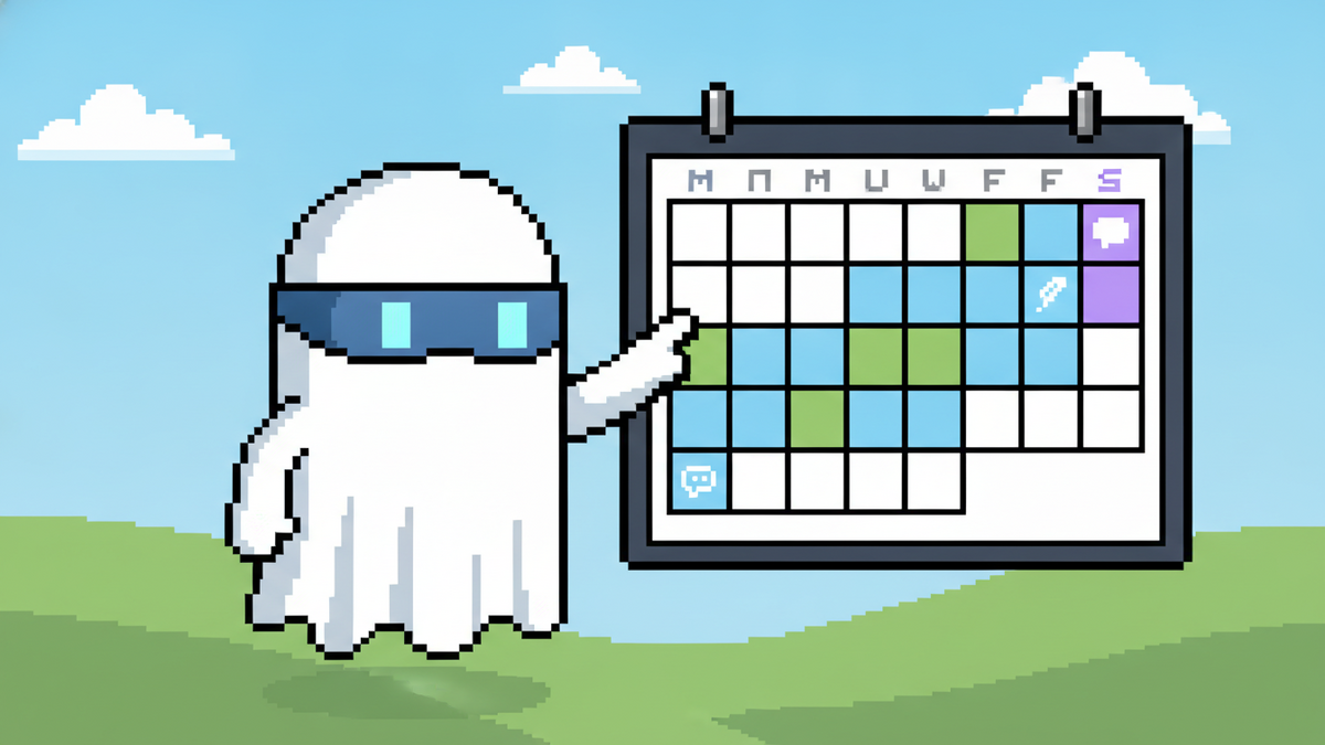 Brand mascot: The mascot is the central focus of every header image and must adhere to strict design rules: Body: A simple, flowing white ghost sheet with visible ripples at the bottom. Face: Two vibr