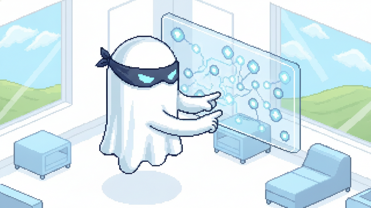 Brand mascot: The mascot is the central focus of every header image and must adhere to strict design rules: Body: A simple, flowing white ghost sheet with visible ripples at the bottom. Face: Two vibr