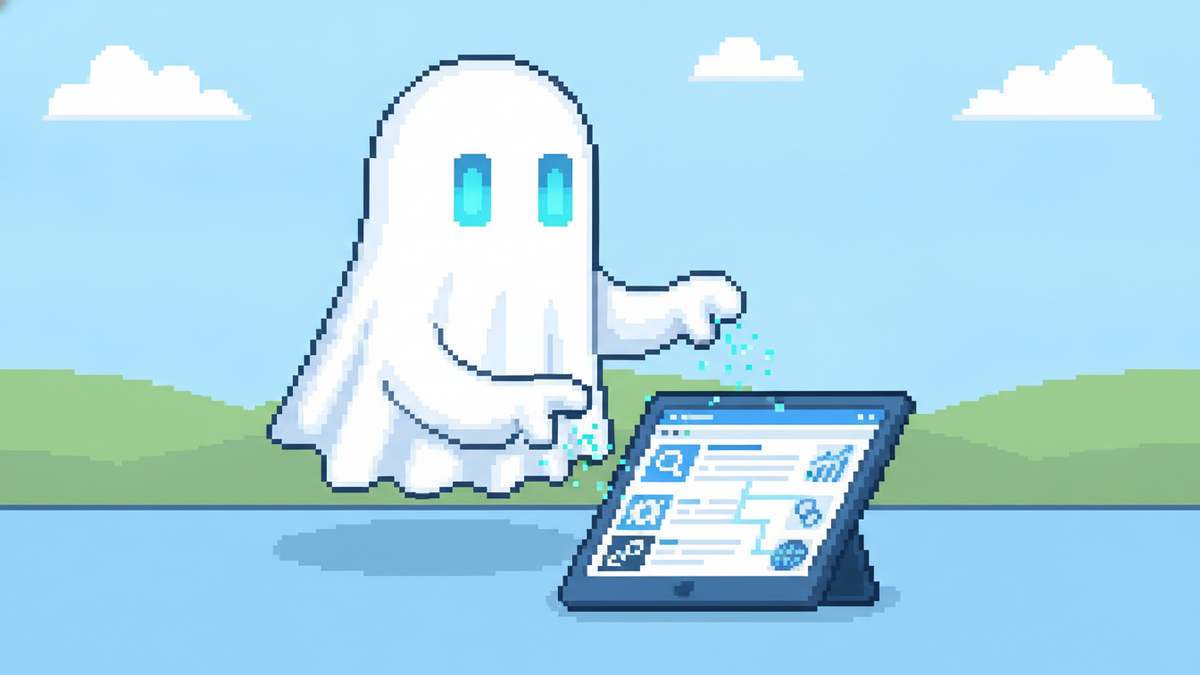 Brand mascot: The mascot is the central focus of every header image and must adhere to strict design rules: Body: A simple, flowing white ghost sheet with visible ripples at the bottom. Face: Two vibr