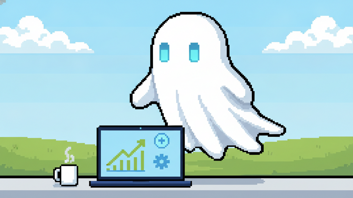Brand mascot: The mascot is the central focus of every header image and must adhere to strict design rules: Body: A simple, flowing white ghost sheet with visible ripples at the bottom. Face: Two vibr