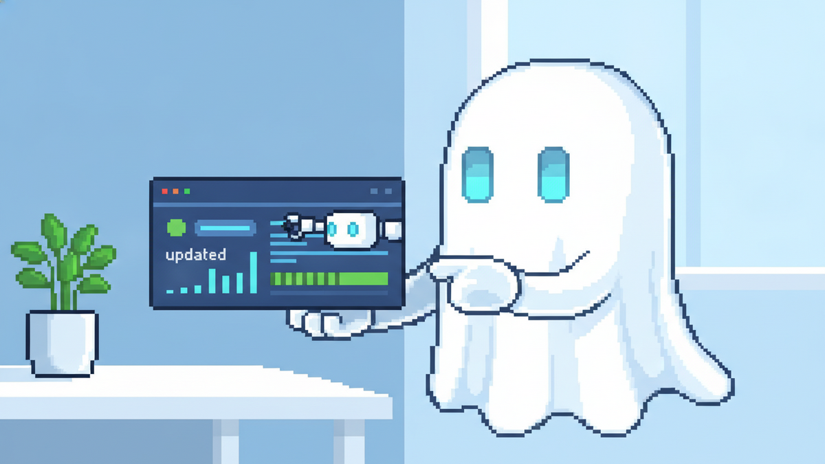 Brand mascot: The mascot is the central focus of every header image and must adhere to strict design rules: Body: A simple, flowing white ghost sheet with visible ripples at the bottom. Face: Two vibr