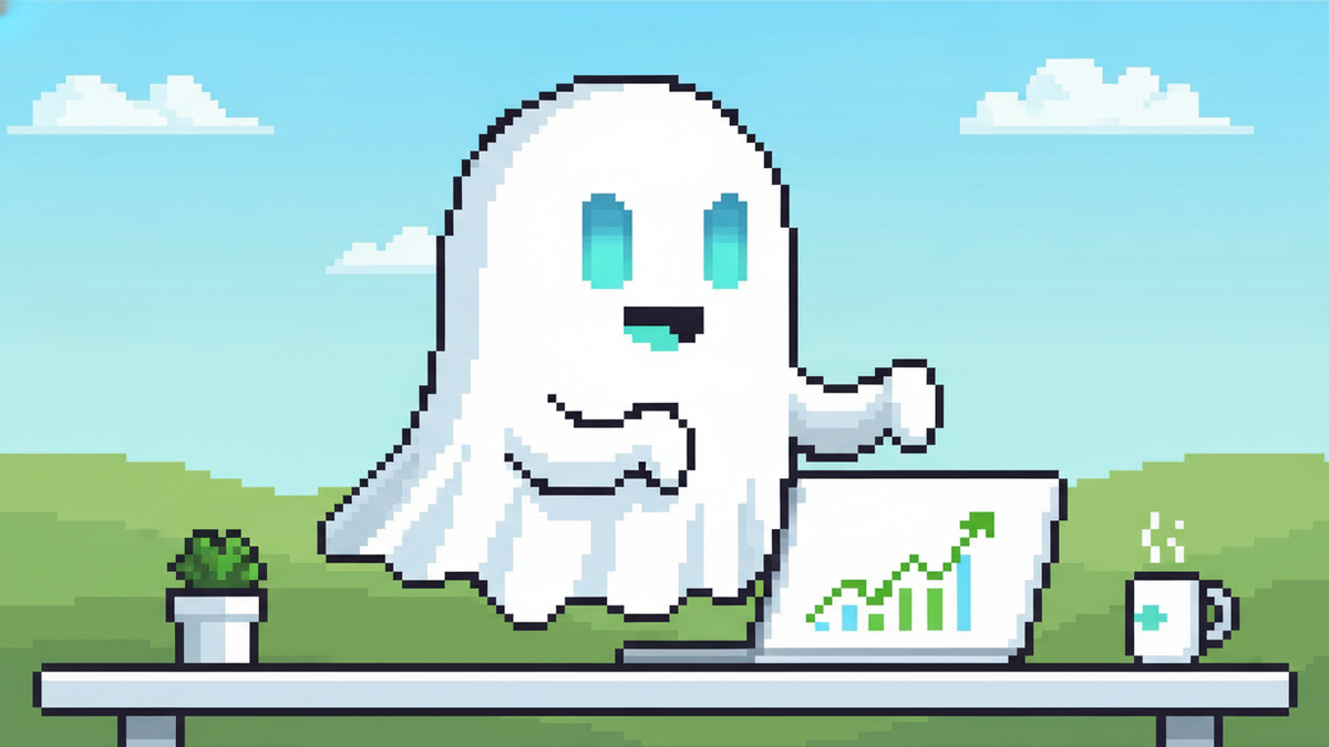 Brand mascot: The mascot is the central focus of every header image and must adhere to strict design rules: Body: A simple, flowing white ghost sheet with visible ripples at the bottom. Face: Two vibr